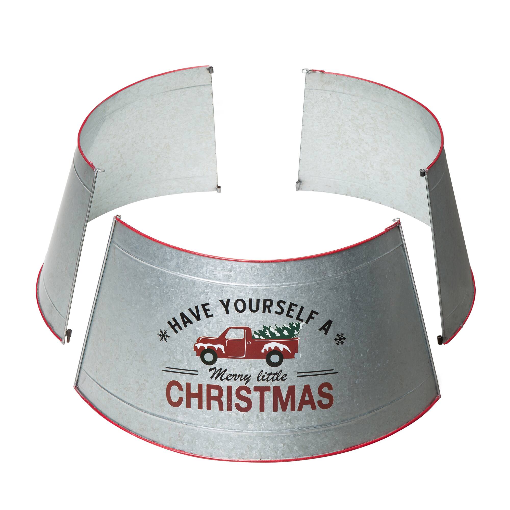 Glitzhome® Silver 26" Truck Metal Tree Collar